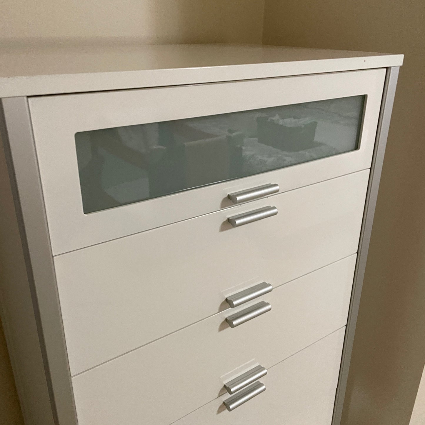 White Tall Narrow Office Drawers