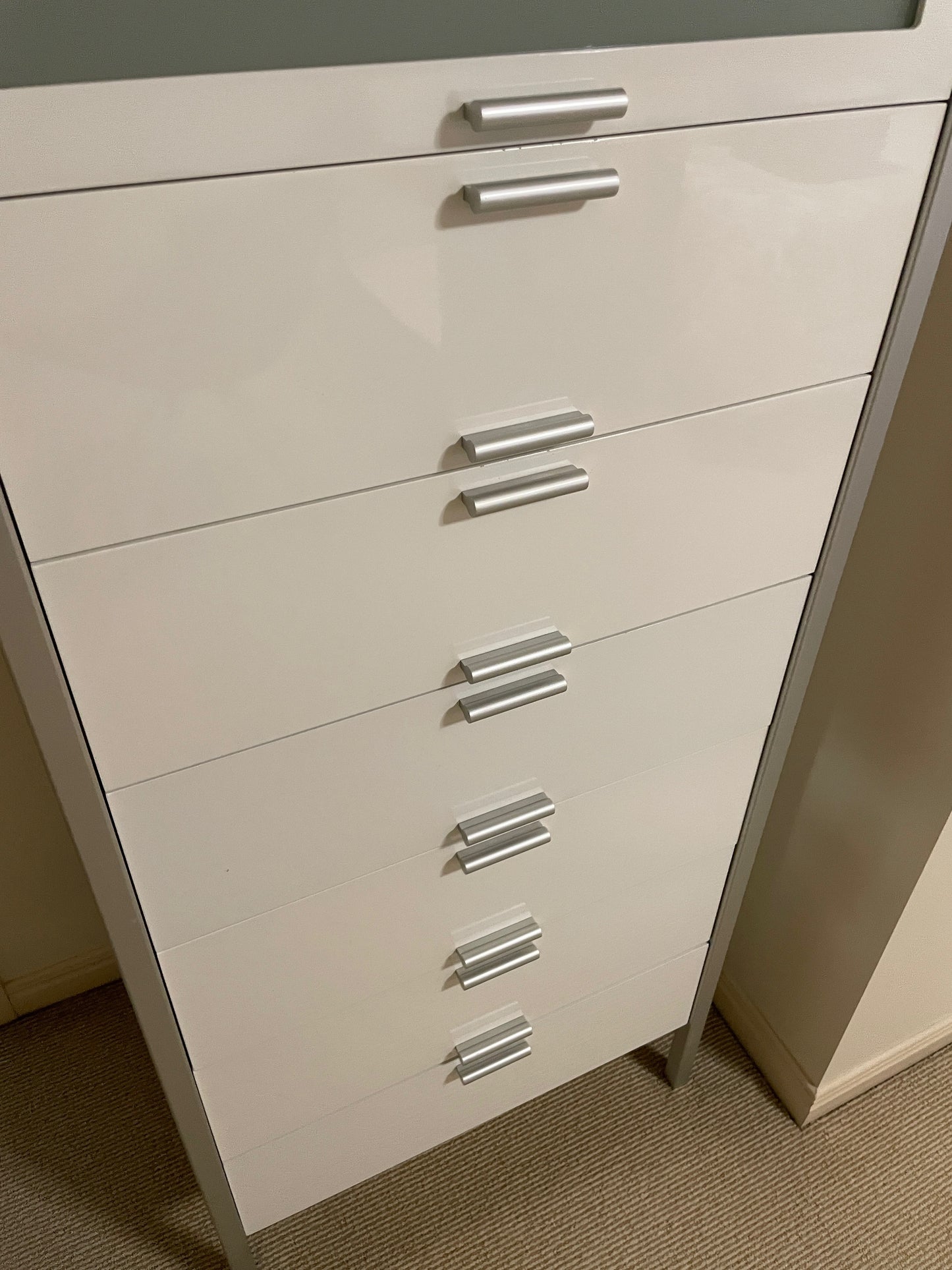 White Tall Narrow Office Drawers