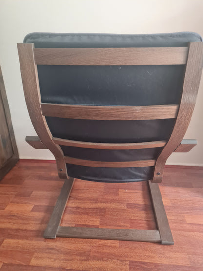 IKEA Poang Chairs with Footstools (2)