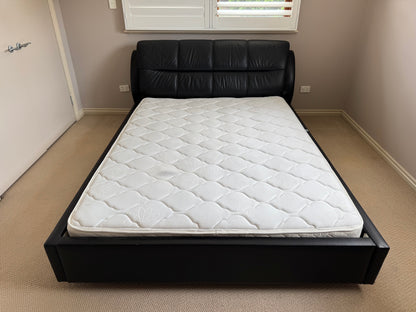 Black Cushioned Queen Bedframe