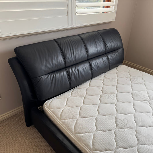 Black Cushioned Queen Bedframe