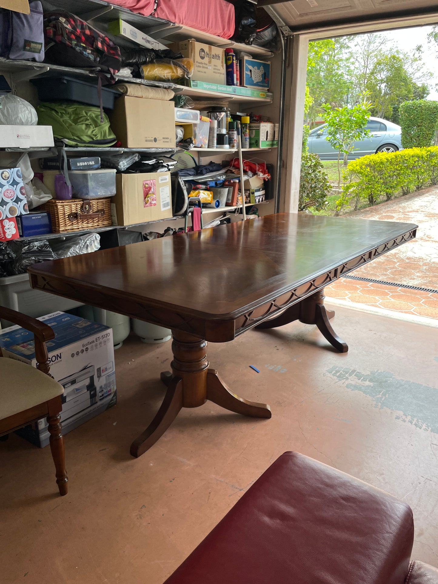 Solid Wood Extendable Dining Table w/ 8 Dining Chairs