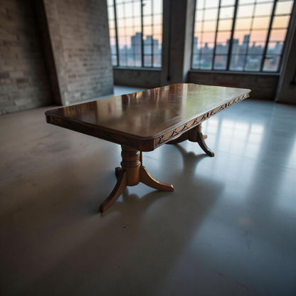 Solid Wood Extendable Dining Table w/ 8 Dining Chairs