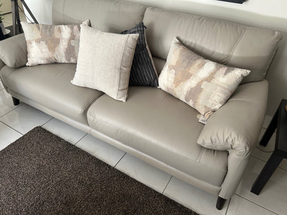 Freedom Pre-Loved Luka Leather 3 Seater and 2 Seater Sofa w/ Ottoman