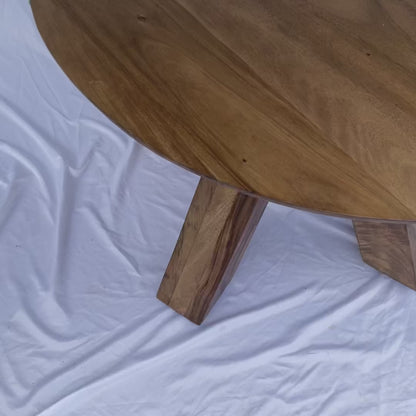 Coco Republic Hunter Suar Round Timber Dining Table 1.2m